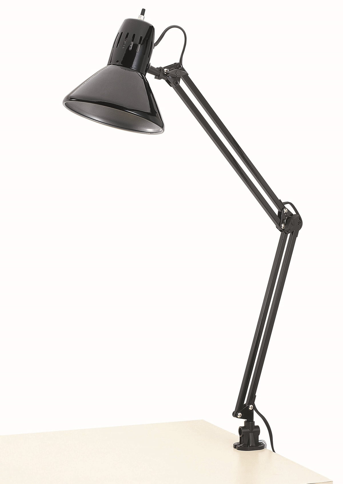V Light Architect Style Cfl Black Swing Arm Task Lamp With Non