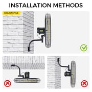 Fugoo 24Inch Outdoor Waterproof Wall Mount Fan, Quiet Oscillating, 4-Speed, Remote Control, 1800-6000 CFM