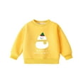 thumbnail image 1 of Chandail à Capuche Imprimé pour Petit Enfant, Manches Longues, Col Rond, pour Filles, Tenue Décontractée, Tenue de Vacances Festive, Vêtements d'Été pour Bébé Garçon, Grande Taille, Jaune, 4-5 Ans, 1 of 8