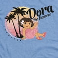 thumbnail image 2 of Popfunk Dora The Explorer Tropical Breezes Unisex Adult Heather T Shirt, Light Blue Heather, Small, 2 of 3