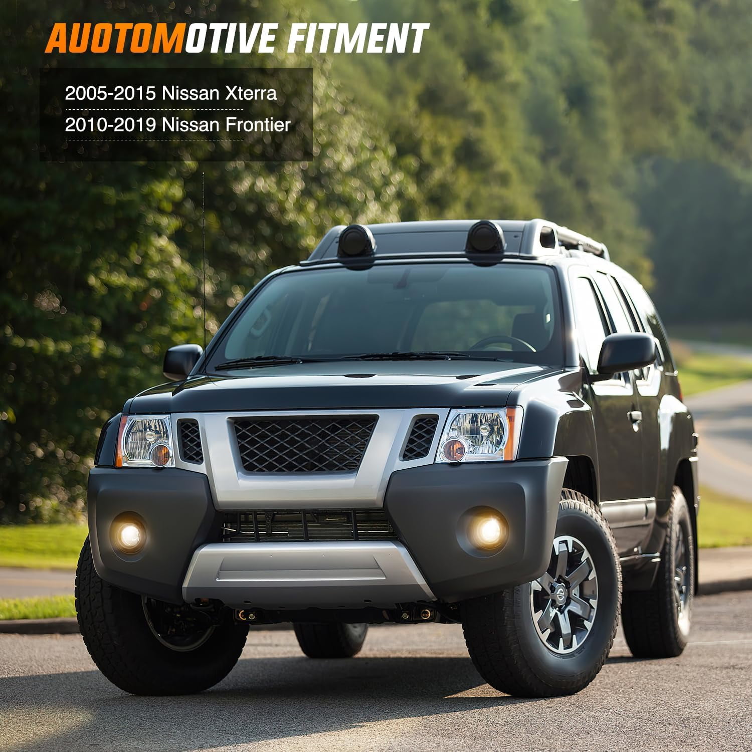Nilight Fog Light Assembly for Nissan Frontier 2010–2019 & Nissan Xterra 2005–2015, Plastic Bumper Only, Clear Lens Driving Lamps, Driver & Passenger Side