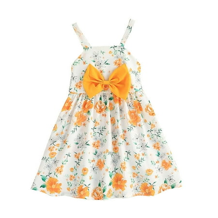 

Toddler Girls Children Sleeveless Floral Printed Summer Beach Sundress Party Dresses Princess Dress Child Leisure Outwear