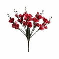 thumbnail image 2 of Fake Flower Bouquet Simulated Magnolia Single Small Handlebar Flower Autumn Color Talan Orchid Project Decoration Flower Arrangement Household Flower Art Artificial Flower,Red Household Imitation, 2 of 9