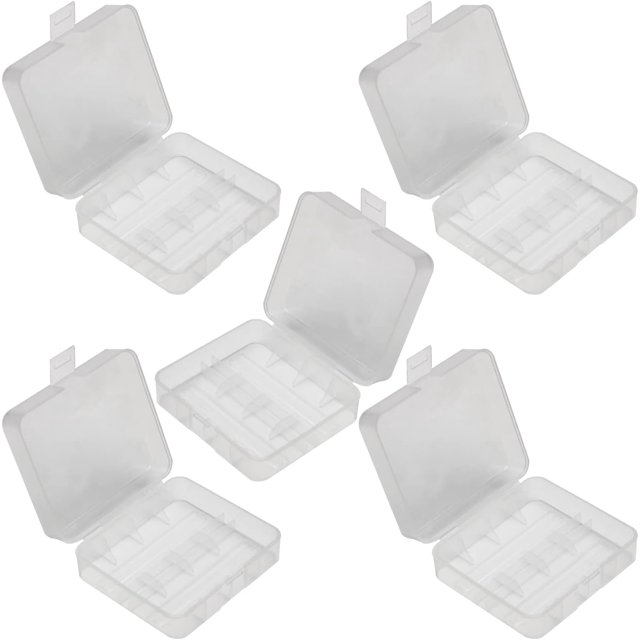 HUGFEGWE 5Pcs 26650 Battery Storage Case Box Holder Transparent, 2 Capacity U2536-19177