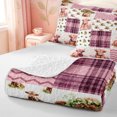 thumbnail image 4 of meiyoeat Highland Cow Patchwork Pattern Quilt King,Western Cow Print King Coverlet Set For Girl,3 Pieces,1 Bedspread and 2 Pillowcases, 4 of 7