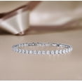 thumbnail image 4 of JeenMata 11 TCW April Cubic Zirconia - Round Cut Birthstone Tennis Bracelet for Women in Eternity Design - White Gold Plating, Female, Adult, 4 of 9