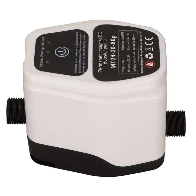 Water Boosting Pump, Effective DC 24V Automatically Protect Energy Saving Small Start Booster Pump 4.4GPM Wall Mounted With Fittings For Shower EU Plug