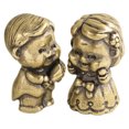 thumbnail image 1 of Houderco 2Ud Vintage En Latón Dorado Pareja Romántica Para Jardín Hogar Oficina, 1 of 7