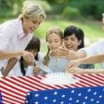 thumbnail image 4 of HengDidi Independence Day Plastic Tablecloth - 137x274cm Red/White/Blue Disposable Cover for Indoor/Outdoor Holiday Parties & Patriotic Events, 4 of 8