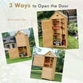 thumbnail image 4 of Wooden Storage Shed, Outdoor Storage Cabinet with 4 Shelves and Pitched Galvanized Sheet Roof, Lockable Garden Shed, Outside Tool Shed for Patio Yard Lawn Outdoor Storage Cabinet with Shelf, Wood & Me, 4 of 7