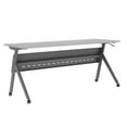 thumbnail image 3 of Emma + Oliver Heavy-Duty Flip Top Training Table with Nesting Design, Privacy Panel, Y-Legs, 1" Gray Tabletop, Gray Metal Frame - 72" x 24", 3 of 13