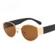 thumbnail image 4 of Gafas marrones Gafas de sol de hip-hop con montura pequeña ovaladas retro europeas y americanas para mujer Gafas de sol atadas, 4 of 4