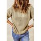 thumbnail image 4 of ABPHQTO Suéter con capucha y cuello en V de cuello henley verde de mujer, 4 of 5