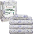 thumbnail image 3 of RUVANTI 100% Organic Cotton Sheets -Split King Sheet - 5 Piece Percale Weave Bedding, Crisp, Cooling & Breathable, Soft & Durable, 16" Deep Pocket, Hotel Quality Sábanas - Heather, 3 of 9