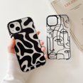 thumbnail image 2 of Simple Line Abstract Face Art Picasso Zebra Cow Stripe Transparent Soft Case Cover Casing Compatible for iPhone 14 Pro Max Plus 13/12/11/X/XS/XR 7Plus/8Plus 7/8/SE2020 6/6Plus, 2 of 3