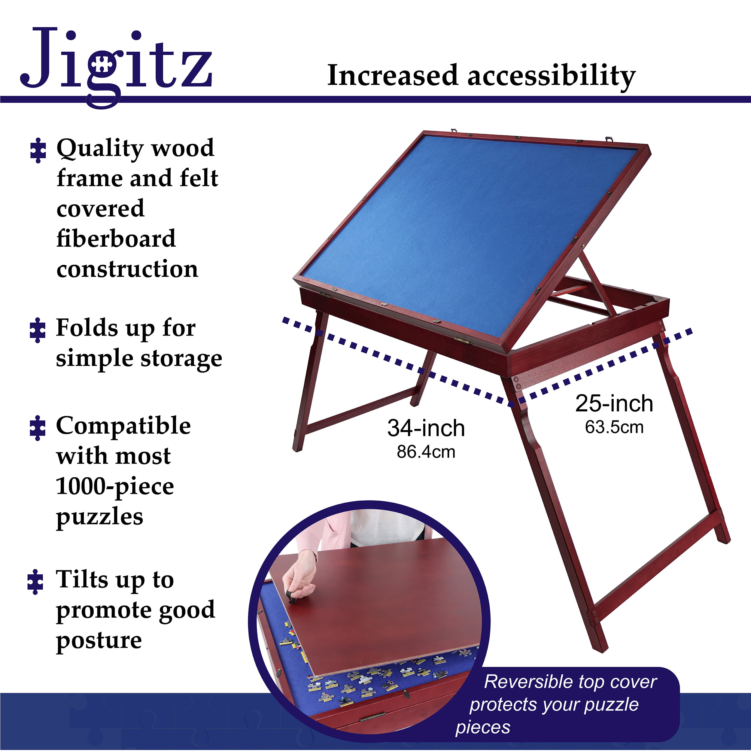 Jigitz jigitz large portable puzzle table - zip-up 1000pc jigsaw