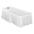 thumbnail image 5 of Linen Sheet Cover Pushing Massage Table Valance Sheet Cover with 21inch Skirts Salon Tidy and Professional (75x31inch ) White, 5 of 9