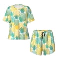 thumbnail image 4 of Picia Pineapples1 Pajamas Sets for Women Soft Short-Sleeved Pjs with Lounge Shorts Two Piece Sleepwear-X-Large, 4 of 9