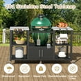 thumbnail image 6 of VEIKOUS 65" Outdoor Metal Grill Cart with Wheels, Portable Stainless Steel BBQ Table w/ 5 open shelves for Patio, Backyard，Black, 6 of 15