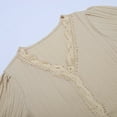 thumbnail image 5 of ORT Summer V Neck T Shirts for Women Lace Short Sleeve Fashion Casual Blouses(Z1-Beige,3XL), 5 of 8