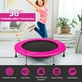 thumbnail image 6 of Gymax 38'' Folding Mini Trampoline Fitness Rebounder w/ Safety Pad Pink, 6 of 10