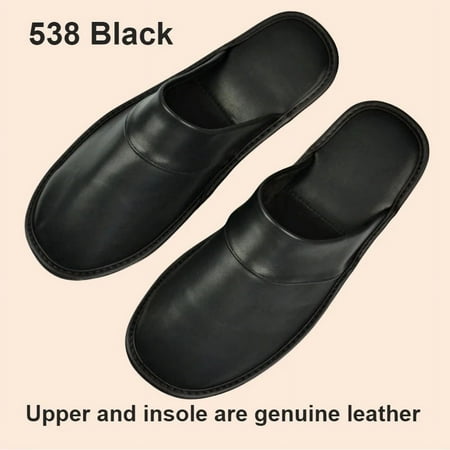 

Soft Sheepskin Leather Slippers Homes in indoor slipper Spring Autumn men women elderly non-slip casual single shoes summer