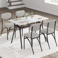 thumbnail image 1 of Dining Table Set for 4 , Modern Kitchen Table & Chairs Set of 4, Rectangular Dining Table With Storage Rack, 4 Boucle Chair Dining Table Set for Kitchen, Dining Room, Breakfast Nook, White+Grey, 1 of 8
