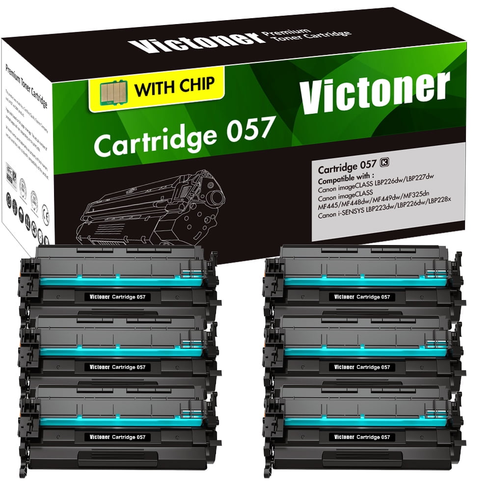 Victoner Compatible Replacement Toner for Canon 057H 057 toner (WITH CHIP)  Use With Canon imageCLASS MF445 MF448dw 449dw 6 * Black 