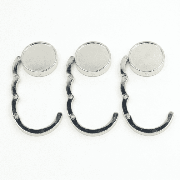 ROSEXIXI 3 Pack Portable Purse Hook For Table Foldable,Non Slip Bag Hanger For Table Circular Metal Purse Holder
