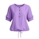 thumbnail image 5 of Camisetas de Manga Larga de Verano para las Mujeres Color Sólido Cuello Redondo Regular, Camisetas de Manga Corta de Verano para las Mujeres, 5 of 7