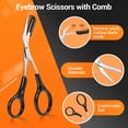 thumbnail image 6 of MORGLES Eyebrow Tweezers Kit, 8 Pcs Stainless Steel Precision Brow Shaping Set with Scissors, Razor, Brush & Travel Case, Black & White, 6 of 7