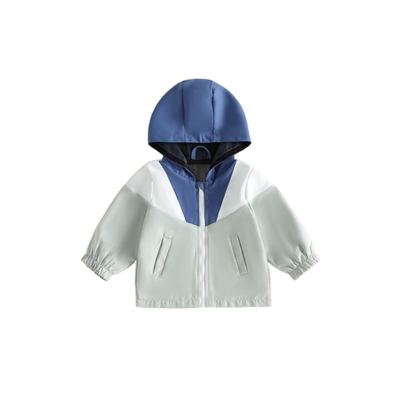 Loicainy Baby Toddler Boy Jacket 6 12 18 24 Months 2T 3T 4T Cute Contrast Color Long Sleeve Hooded Zip Up Outerwear