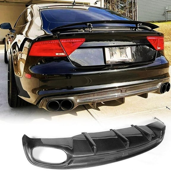 Carbon Fiber Rear Bumper Diffuser for Audi A7 Sline 2011-2014 S7 2013-2015 Pre-Facelift Sportback Customized Rear Lower Bumper Lip Spoiler Body Kit