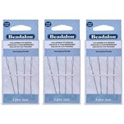 3 Packs - Beadalon Collapsible Eye Needles 2.5" Heavy - 4pcs/pk - Total 12 Needles in Rigid Pak TM Mailer