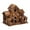 Brown, variant on Large 6-Hole Wooden Bird House for Outside - Handmade Natural Birdhouse for Cardinals, Finches & Bluebirds - Rustic Outdoor Decor for Backyard, Patio & Garden