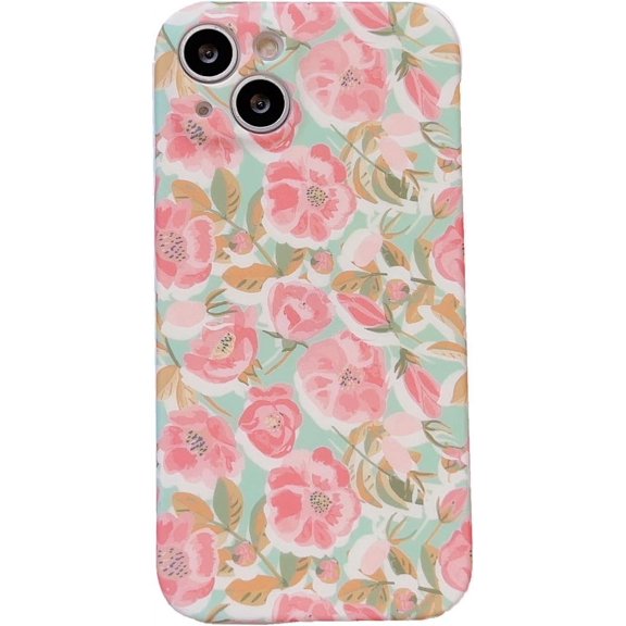 Beautiful Full Screen Roses Flowers Phone Case Compatible with iPhone Case for Women Girls (Pink,iPhone 11)