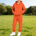 thumbnail image 2 of NOLDARES Toddler Baby Boy Fall Clothes Long Sleeve Hoodie Sweatshirts Pants Set Infant Winter Outfits(T017-Orange), 2 of 6
