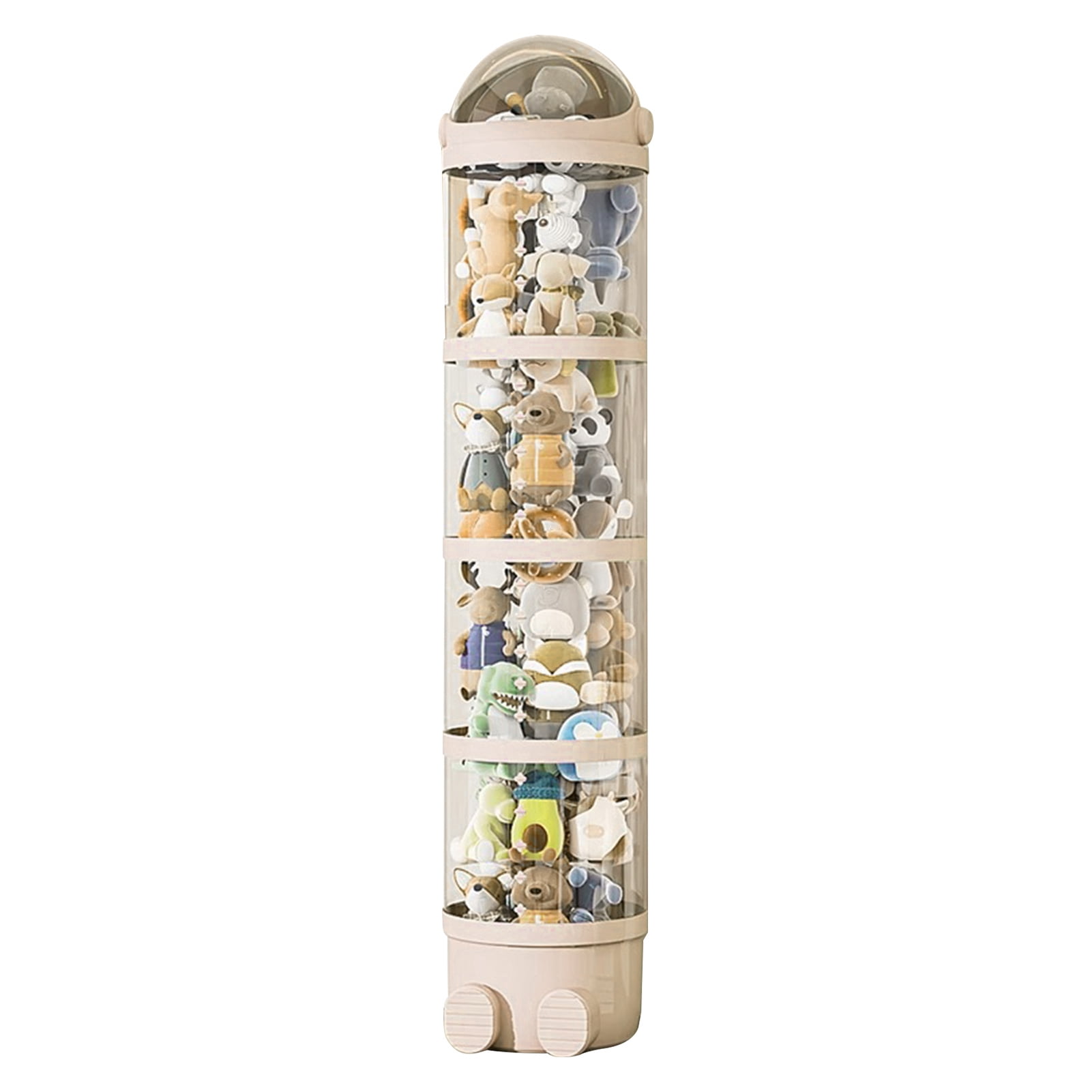 Callipe Transparent Vertical Toy Organizer Doll Storage Bucket Large Capacity Dustproof Easy to Install Vertical Stuffed Animal Storage Tube