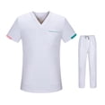 thumbnail image 2 of Conjunto de exfoliante para hombre y mujer, ropa de trabajo de esteticista, amigable con la piel, lavable a máquina, pantalones de manga corta, SG, 2 of 10