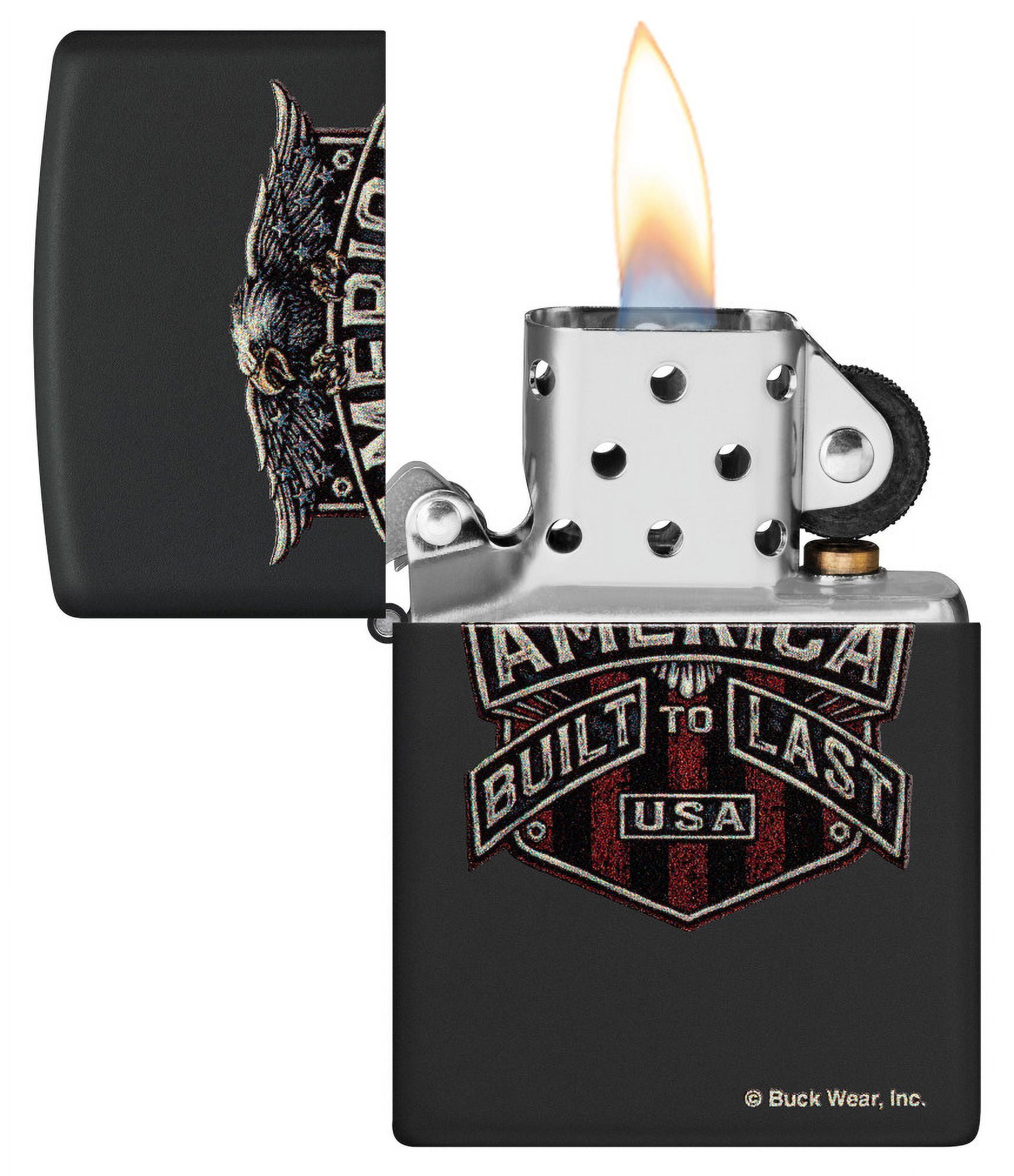 Zippo Buck Wear Eagle Design Black Matte Pocket Lighter