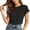 Black, variant on Short Sleeve Tops for Women Stretchy Crew Neck T Shirt Summer Basic Solid Tee Multicolor T Shirts for Women Light Purple XS