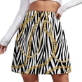 thumbnail image 2 of Gold Chains Skirt Woman Zebra Striped Retro Mini Skirts Summer Street Fashion High Waist D, 2 of 7