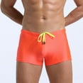 thumbnail image 2 of Elainilye Fashion Mens Swimsuit Breathable Trunks Pants Pockets Swimwear Beach Shorts Slim Beachwear,Orange, 2 of 6