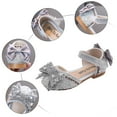 thumbnail image 4 of LUOGENLI Slippers Girls Slippers Size 10 Spring Autumn New Children Girls Flat Pearl Shoes Bow Princess Shoes Pu Leather Solid Color Girls Casual Shoes Slippers for Girls Size 13 Silver 27, 4 of 7