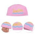 thumbnail image 3 of Unique Bargains 1 Pc Knitted PU Letter Printed Swim Cap Pink, 3 of 6