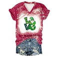 thumbnail image 1 of Hauts d'Été pour Femmes 2024 à Moins de 10 $! Mode Oversize T-shirt Imprimé à Manches Courtes de la Saint-Patrick Col Rond Haut à Manches Courtes Haut à Manches Courtes Col en V Chemise Cadeau pour Femmes en Solde, 1 of 2
