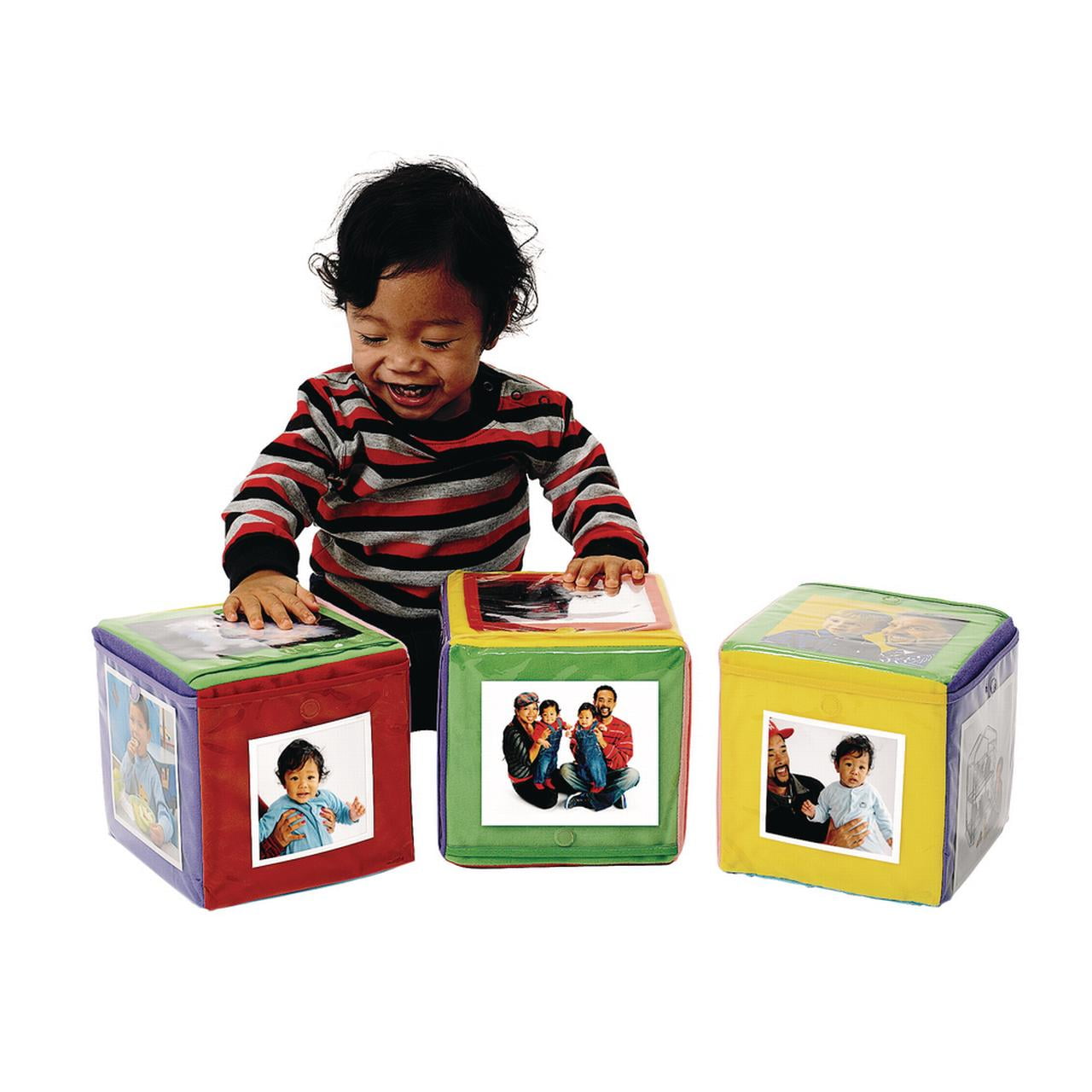 Excellerations Infant 7 inch Photo Cubes with Mirror, Set of 3, Social