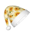 thumbnail image 2 of Balery Light Yellow Plaid Sunflower Pattern Santa Hat Christmas Hat Funny Christmas Hat Christmas Knitted Beanie Hat For Kids, 2 of 6