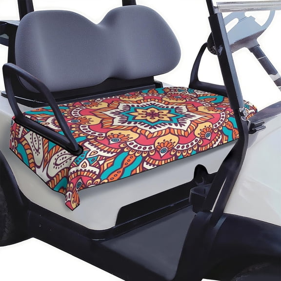 Artistic Mandala Design Golf Cart Seat Cover 51" x 31", Soft Microfiber Towel for EZGO, Yamaha, Club Car
