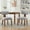 Gray, variant on Set of 2 Modern Armless Dining Chairs in Linen Fabric with Curved Backrest and Solid Wooden Legs for Living Room